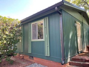 An example of rain gutter downspouts on a hose in Sedona Arizona